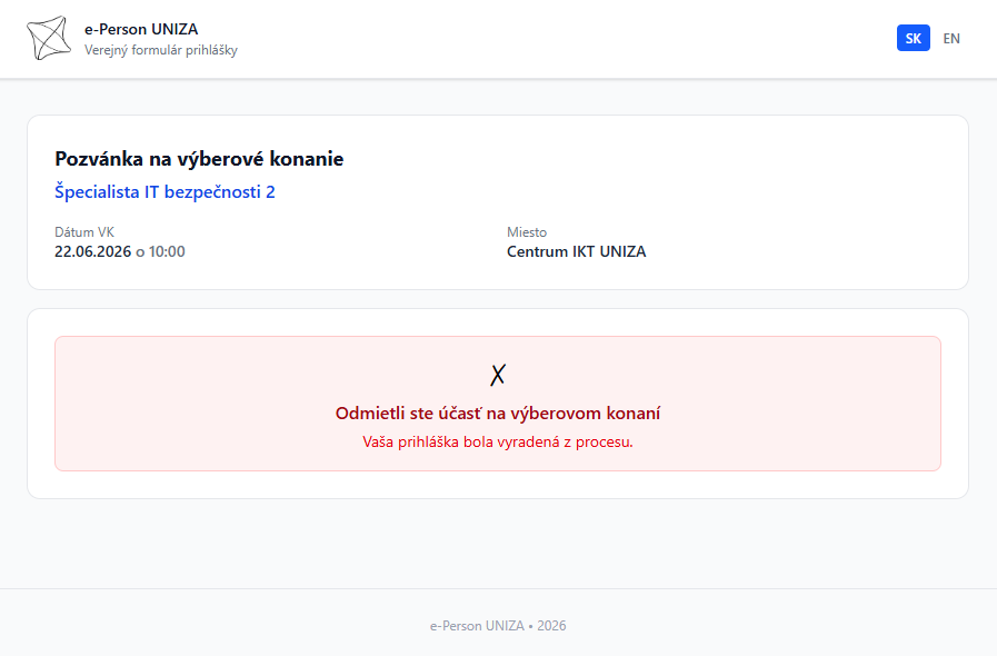 Potvrdenie - odmietnutie účasti na VK3