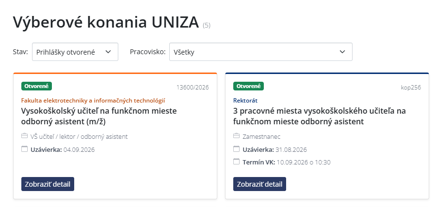 Všetký výberové konania